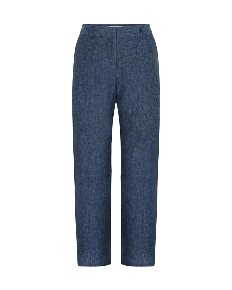 Amanda linen trousers mjuk marinblå 1