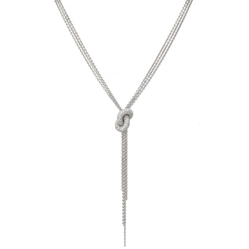 Legacy knot necklace tassel pavé wg