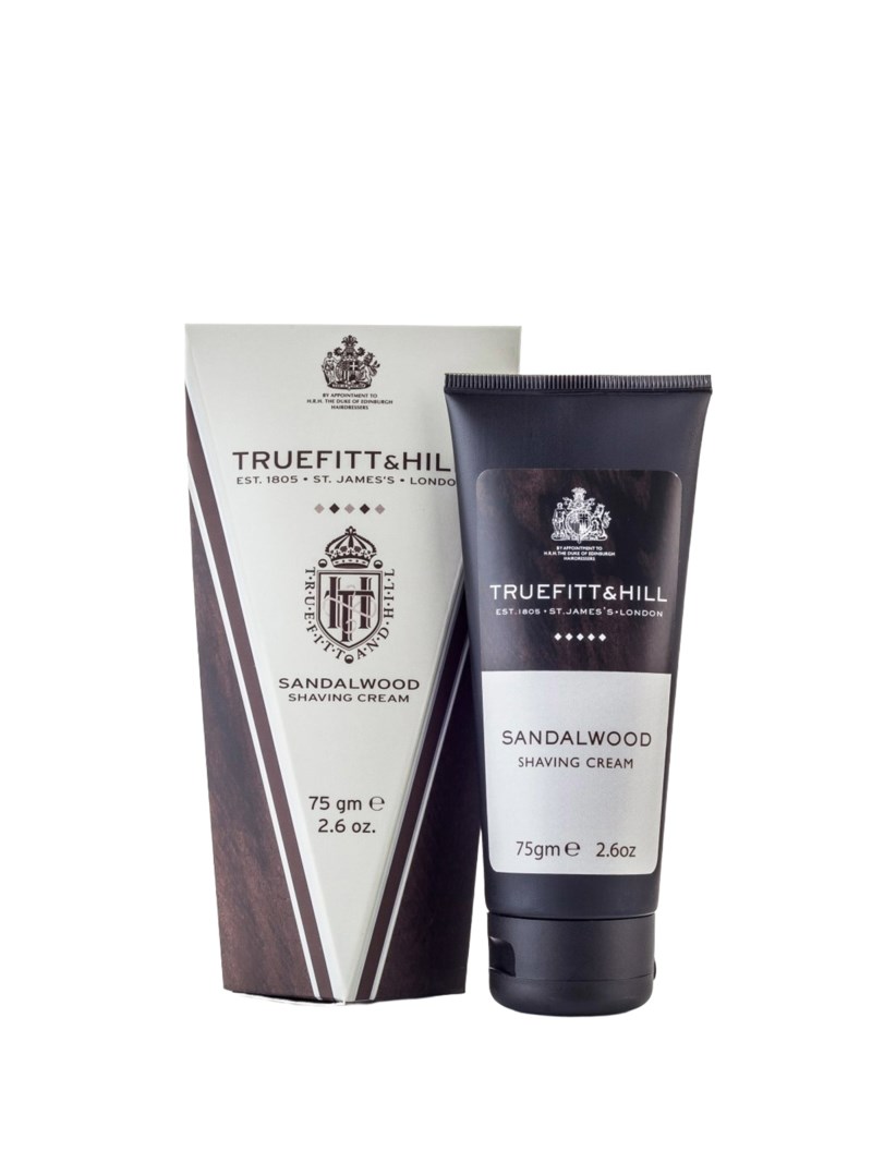 Sandalwood shave cream tube transparent