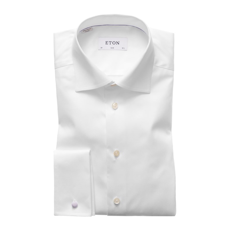 Signature twill-skjorta med dubbel manschett contemporary fit