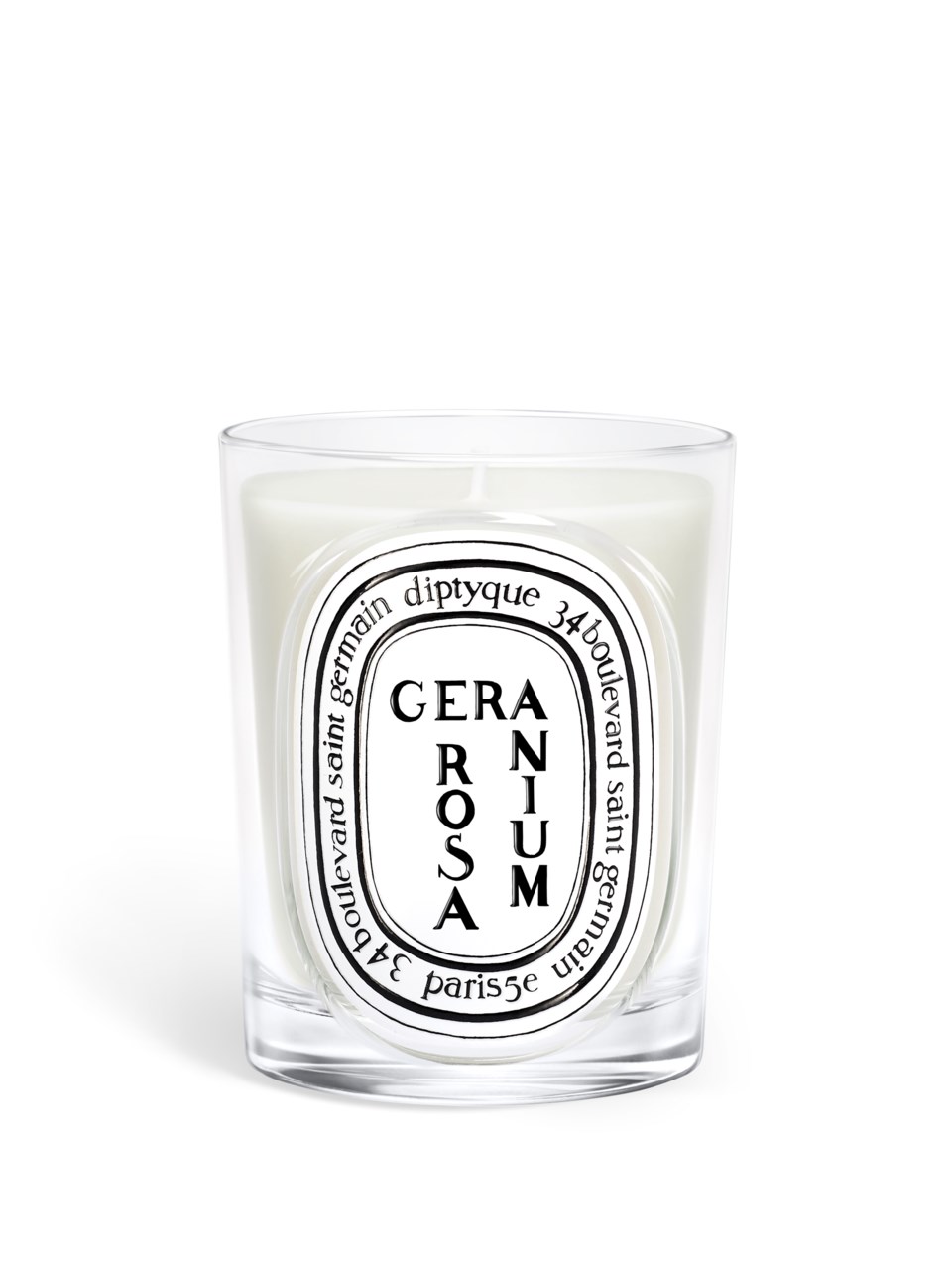 Geranium rosa classic candle vit 190 g, vit från Diptyque