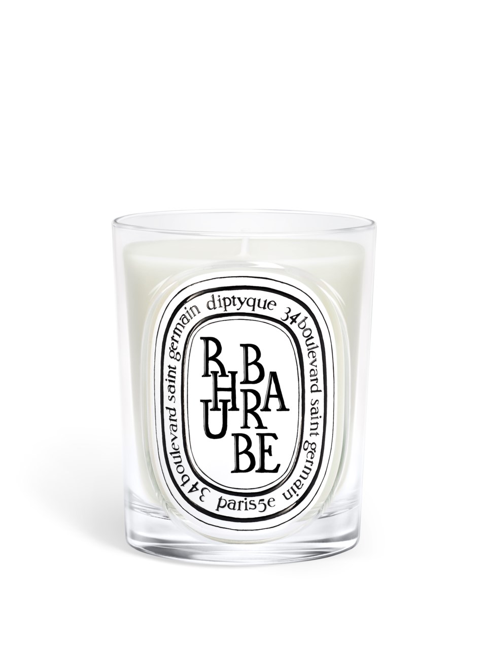 Rhubarbe classic candle vit 190 g, vit från Diptyque