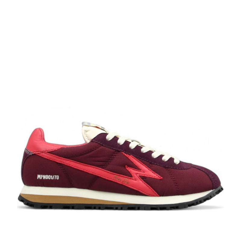 Flash nylon sneaker coral red logo and details cherry f