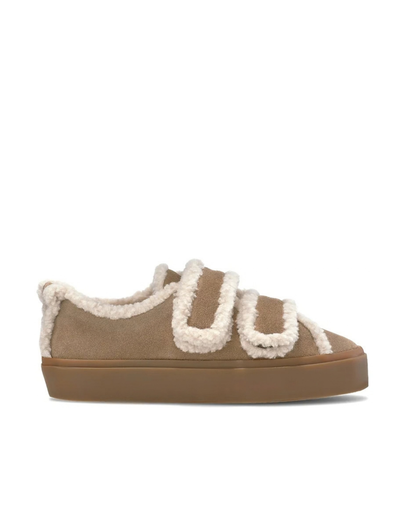 Shearling low velcro sneaker