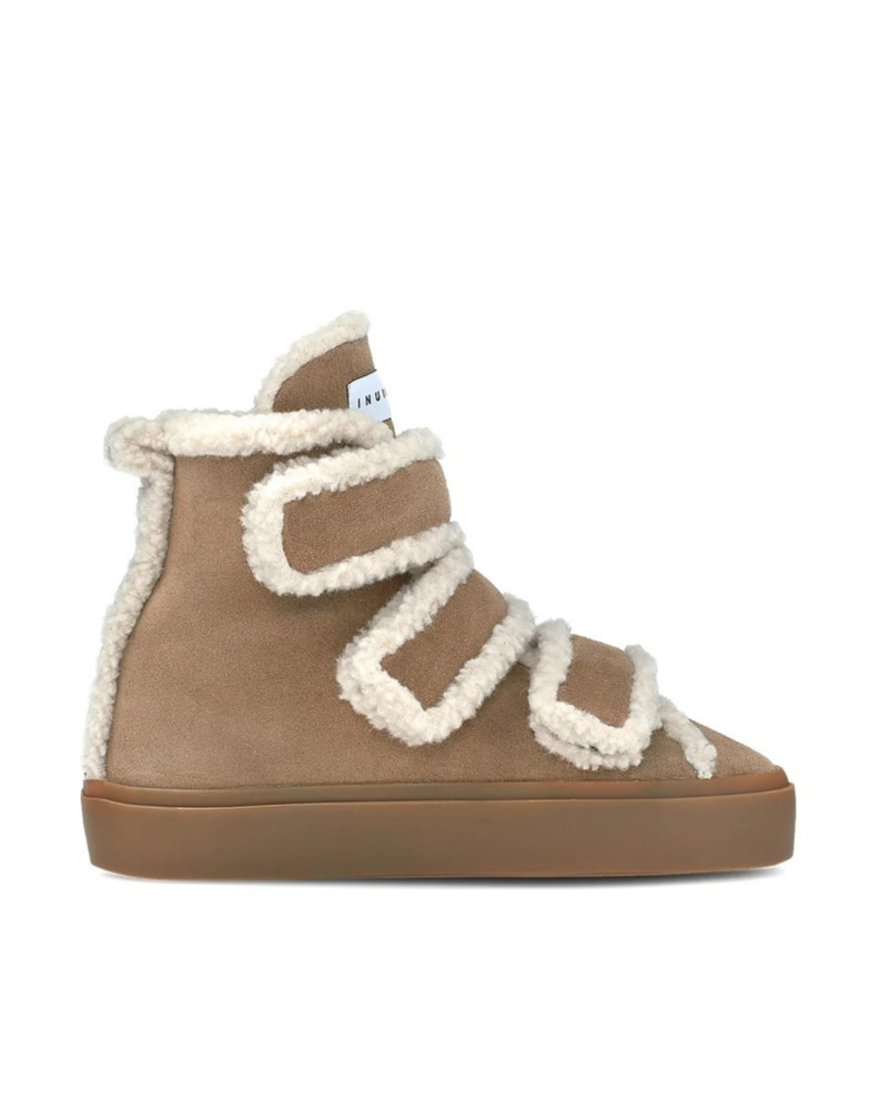 Shearling velcro high sneakerboot