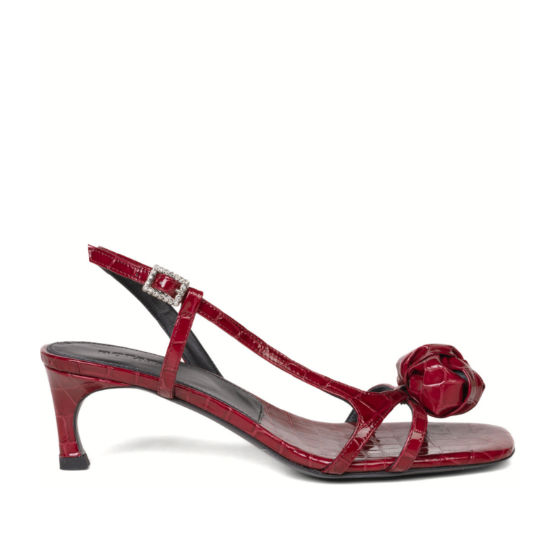 Leather knot strappy sandal