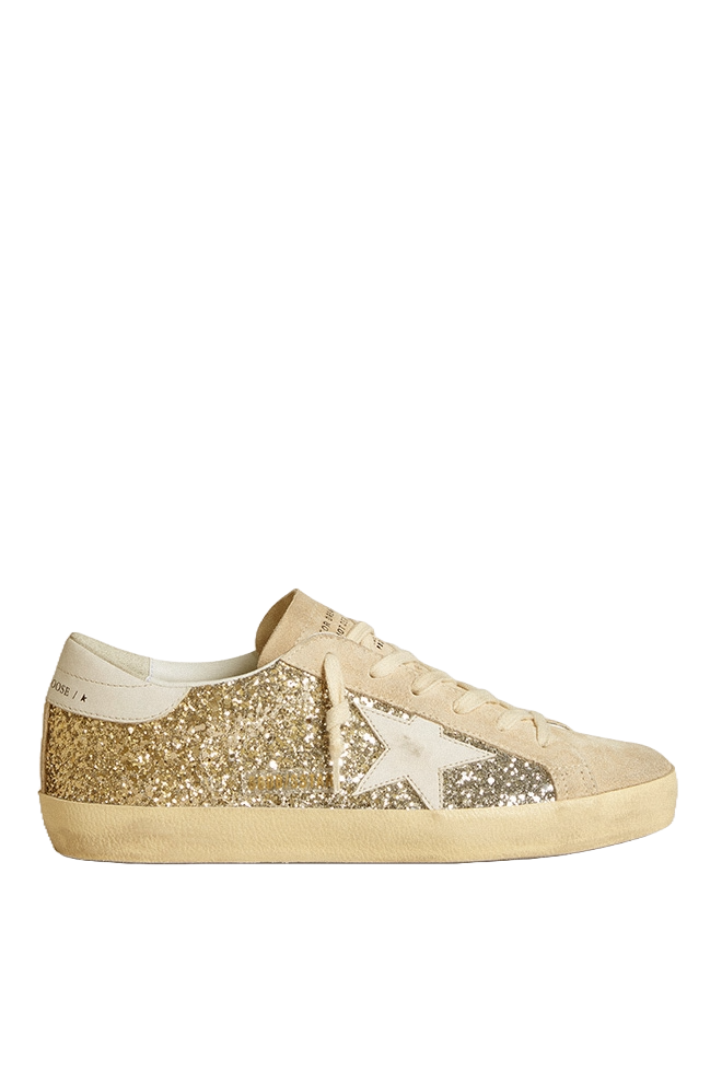 Golden goose super star classic with list glitter 1
