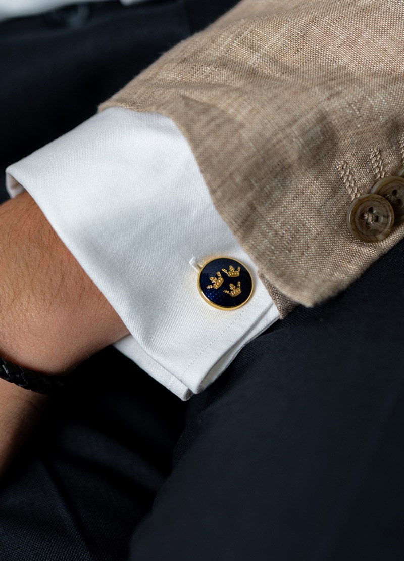 Skultuna Manschettknapp tre kronor mässing armband herr – bild 3