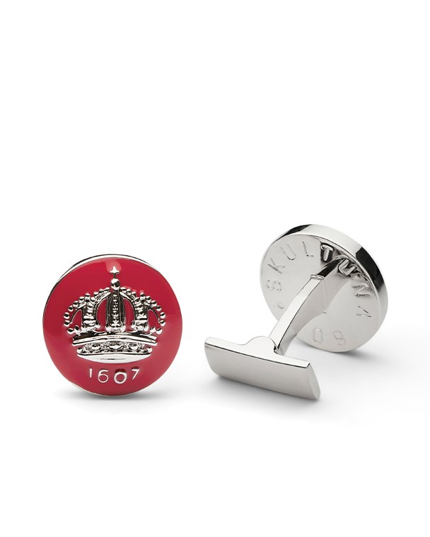 Manschettknapp krona silver kungsblå 1