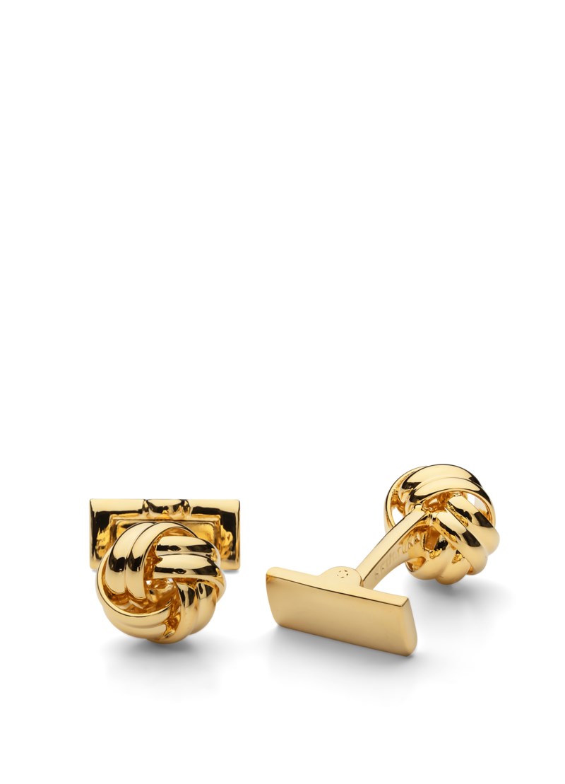 Manschettknapp black tie knut guld 1