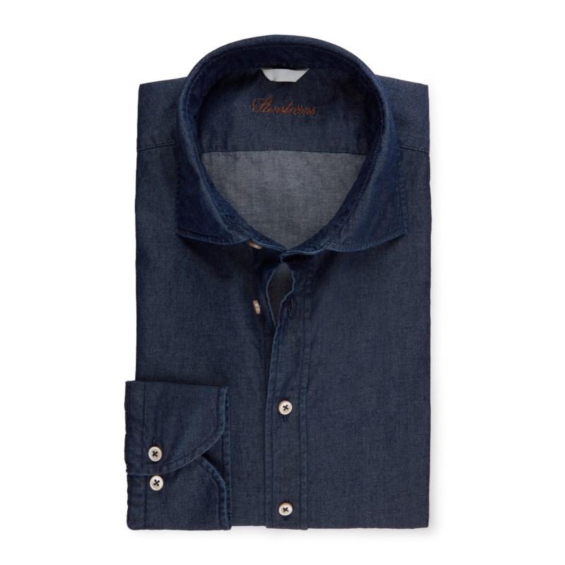 Jeansskjorta new slimline semi cut away marin 1