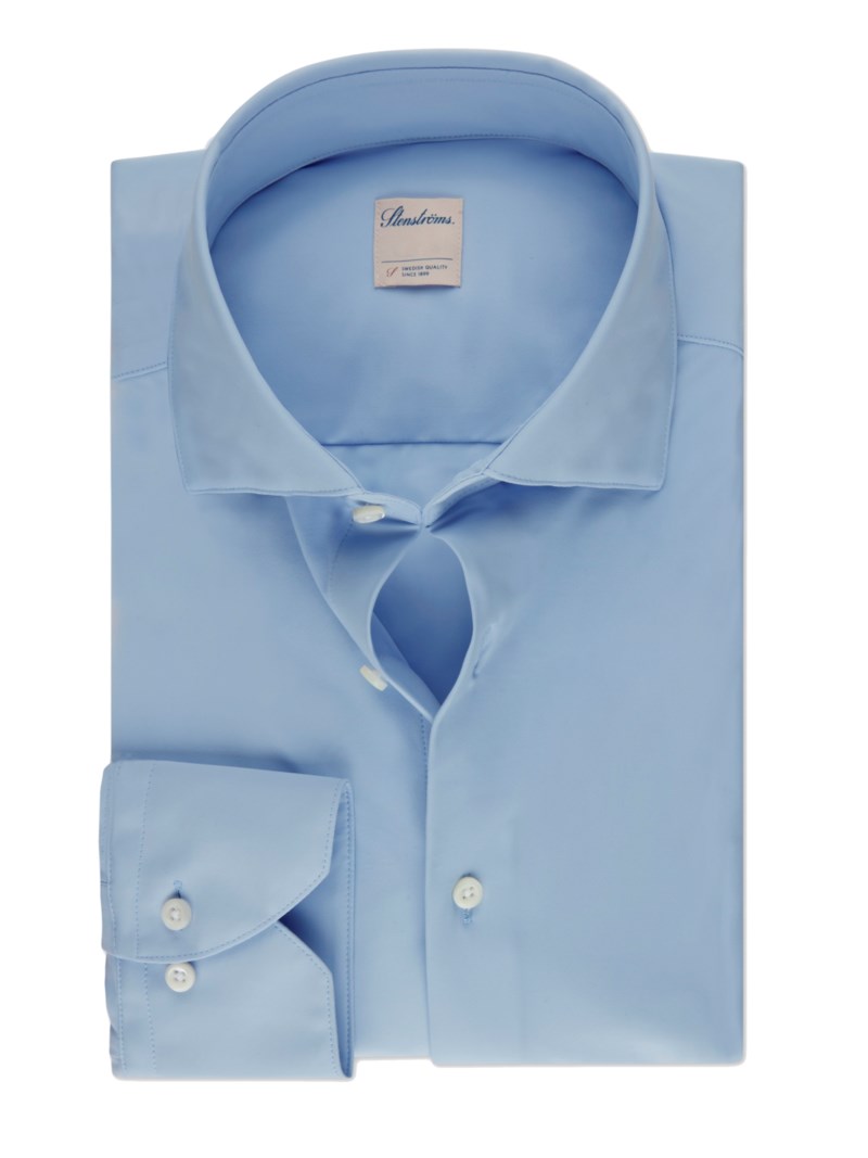 Skjorta jersey strech moderate cut away blå 1