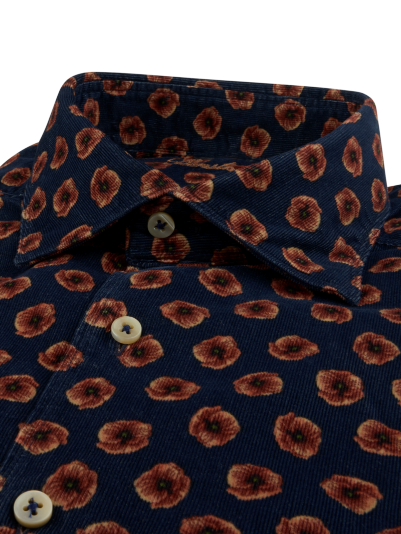 Skjorta casual regular blommigt mönster blå 7
