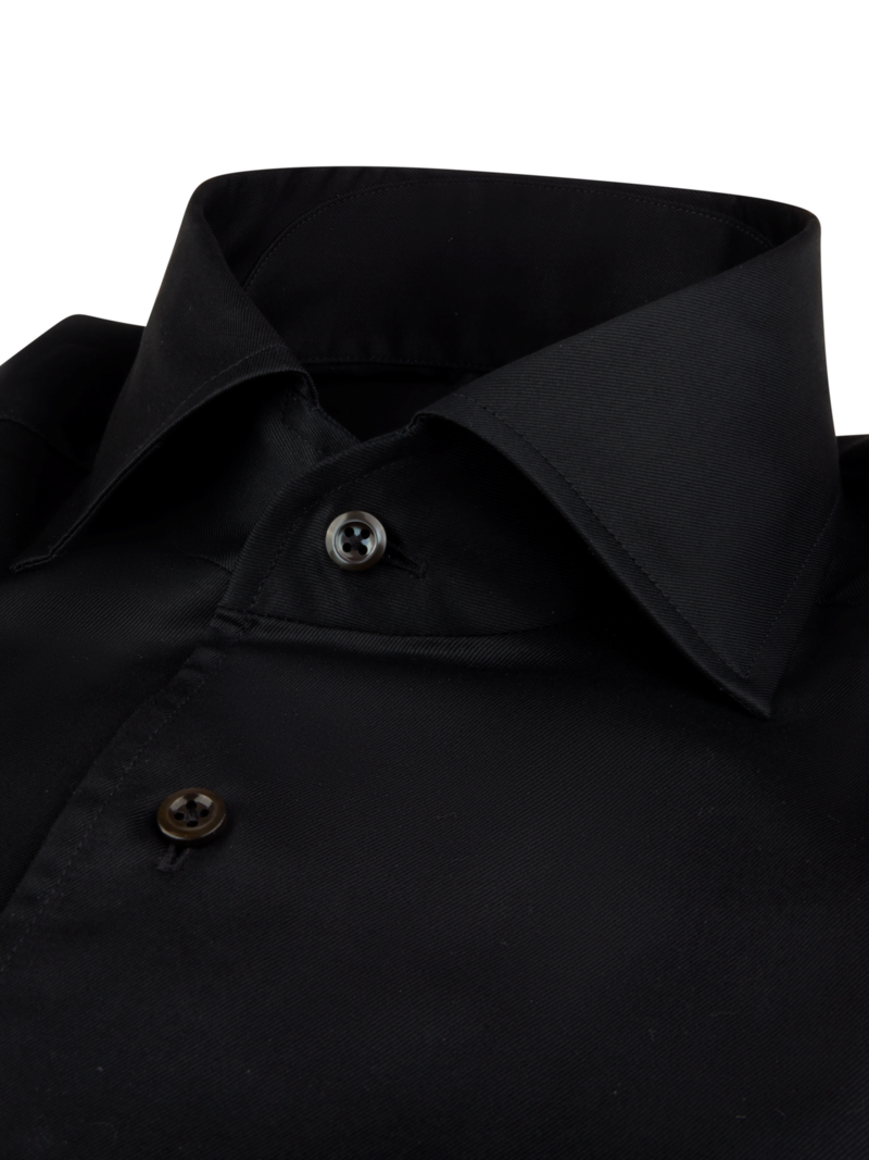 Skjorta new slimline one piece collar svart 7