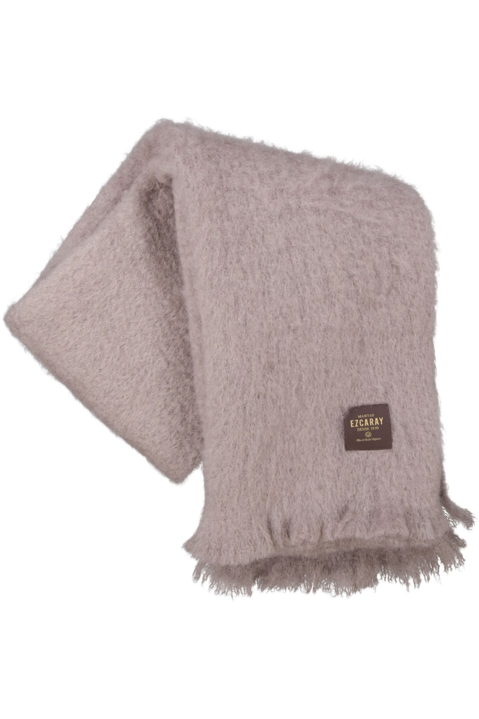 Mohair liso pläd 465 mullvad 130x200 cm, mullvad från Mantas Ezcaray