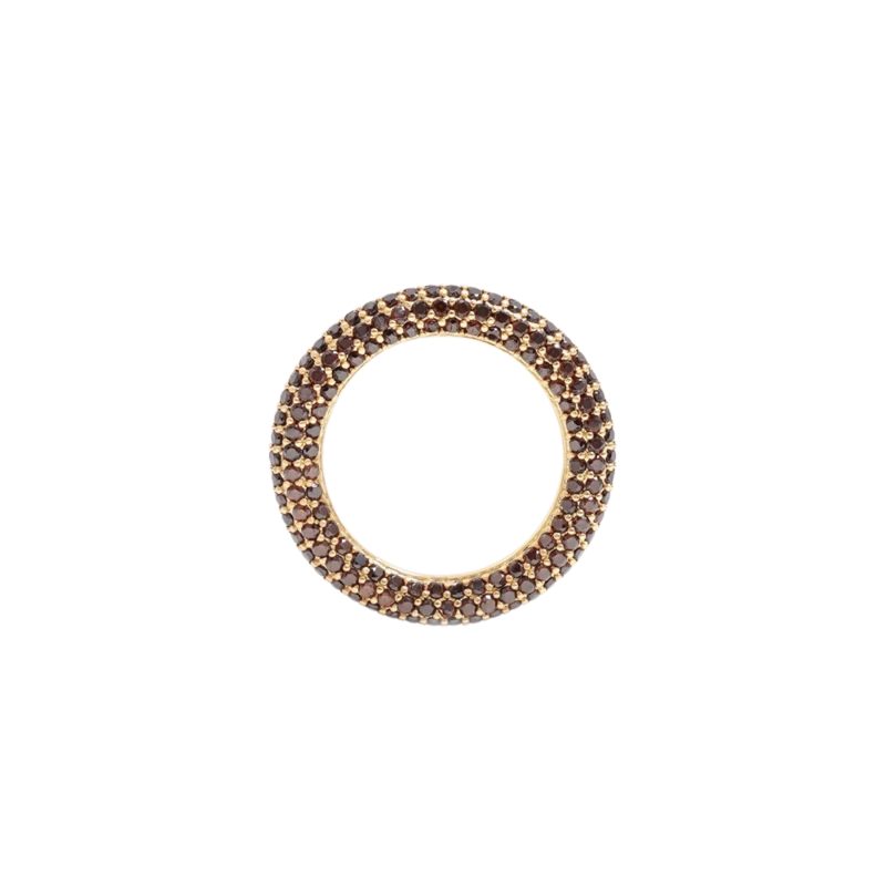 Colorful ring brown/silver 7