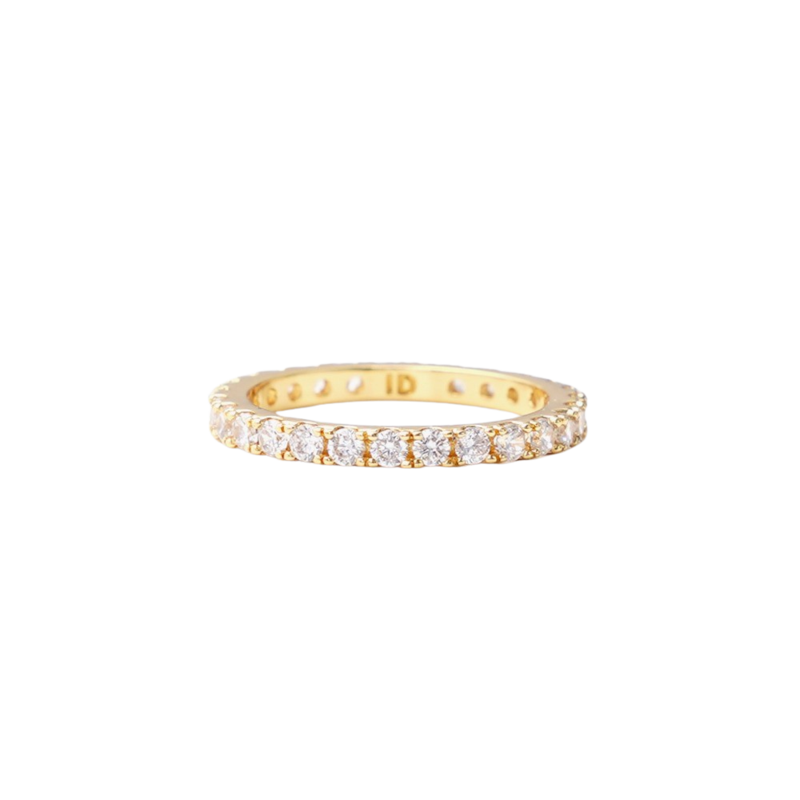 Colorful slim ring beige/silver 17