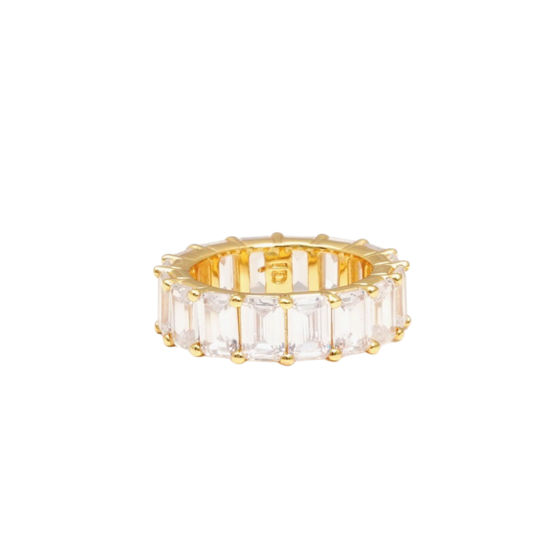 Chunky colorful ring beige/silver 1