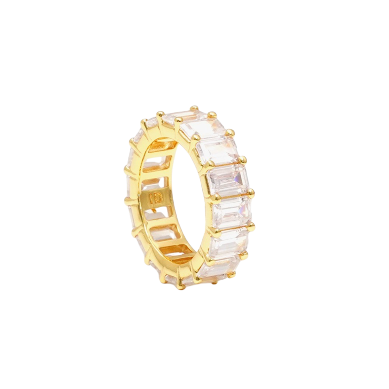 Chunky colorful ring beige/silver 7