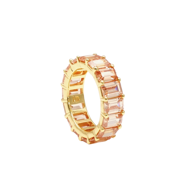 Chunky colorful ring beige/silver 47