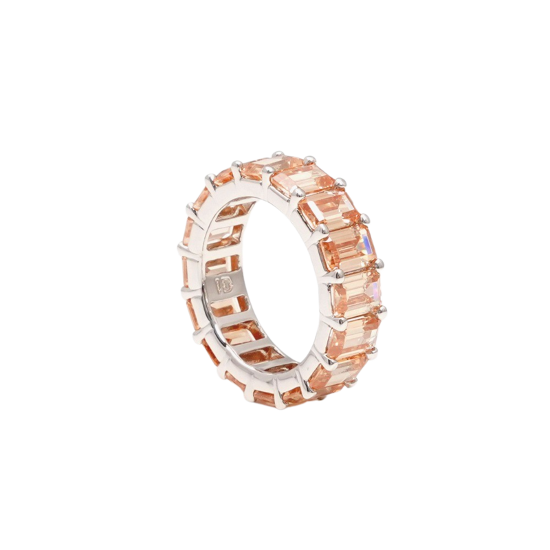 Chunky colorful ring beige/silver 39