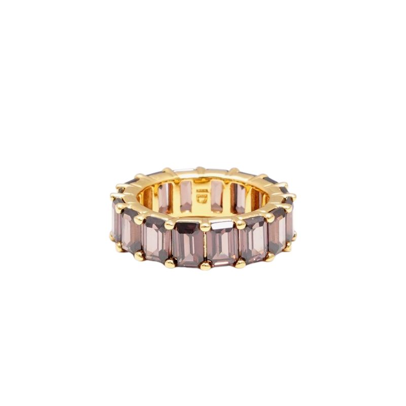 Chunky colorful ring beige/silver 17
