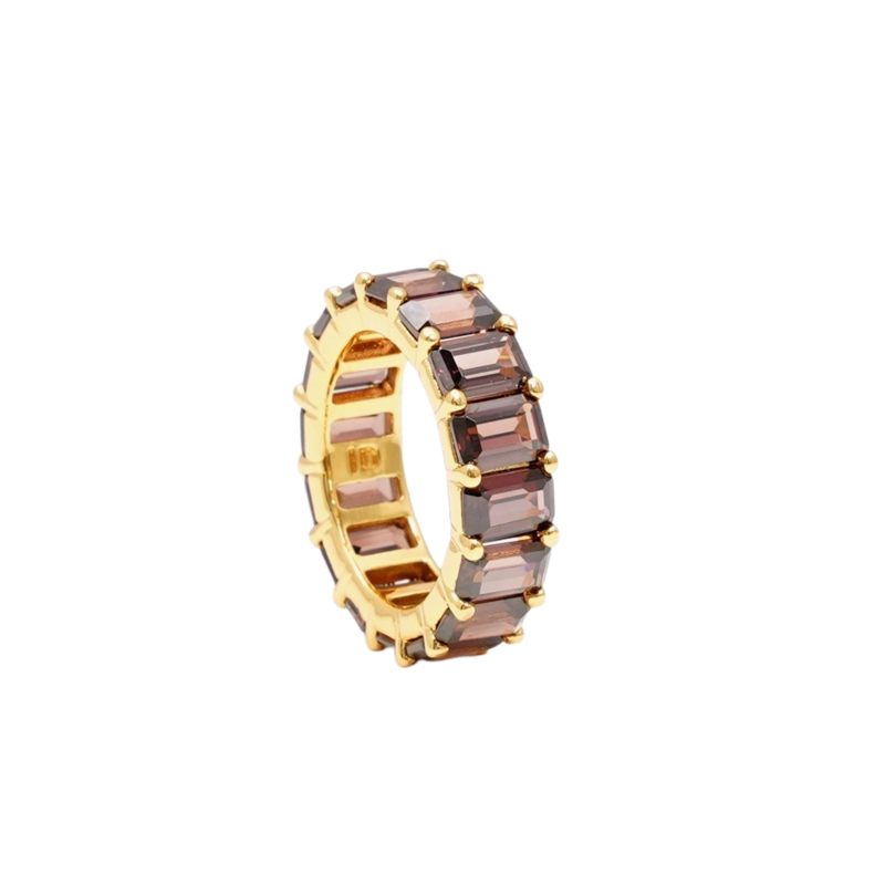 Chunky colorful ring beige/silver 23