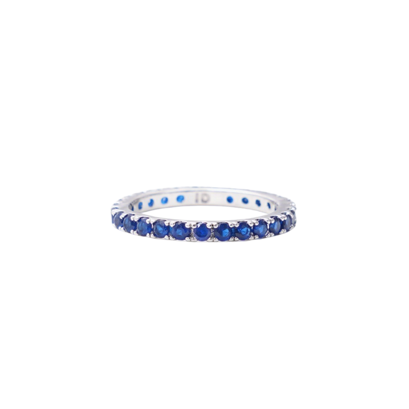 Colorful slim ring beige/silver 1