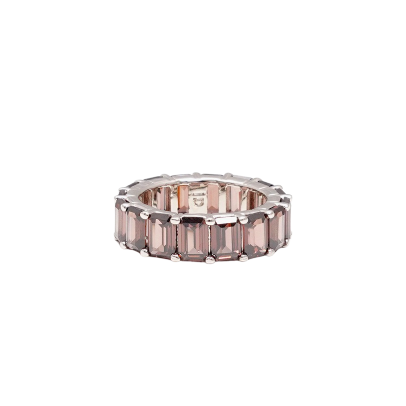 Chunky colorful ring beige/silver 9