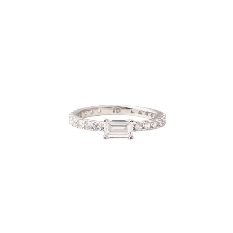 Ultra slim ring white silver 1