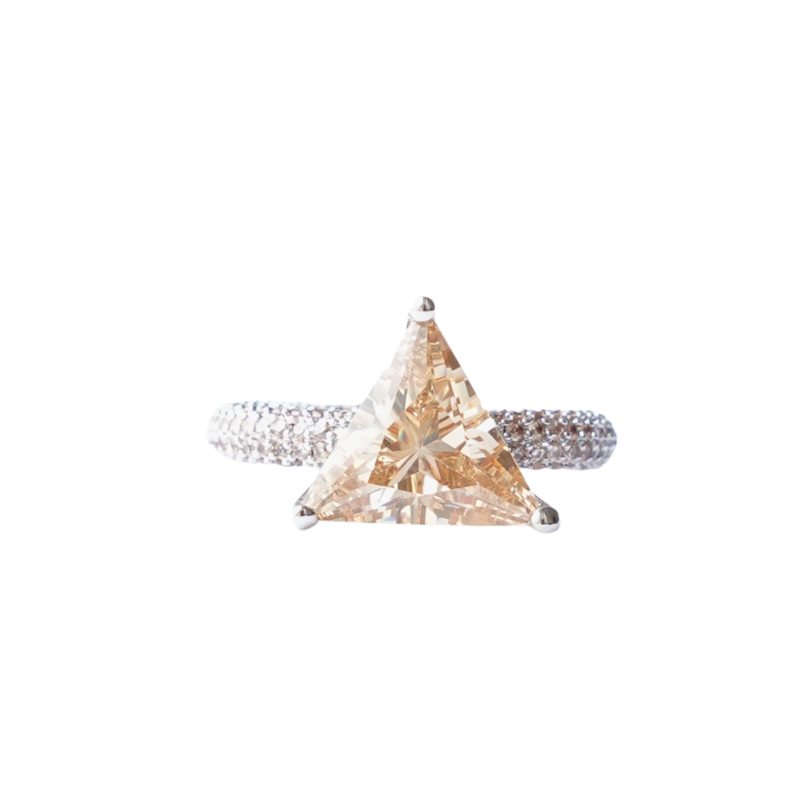 Mega triangle ring black/gold 1