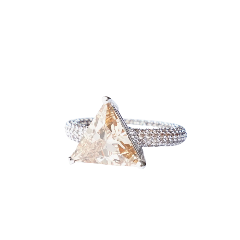 Mega triangle ring black/gold 7