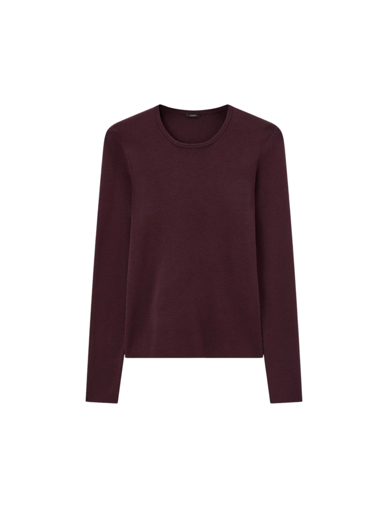 Rd nk ls silk stretch blouse maraschino 1