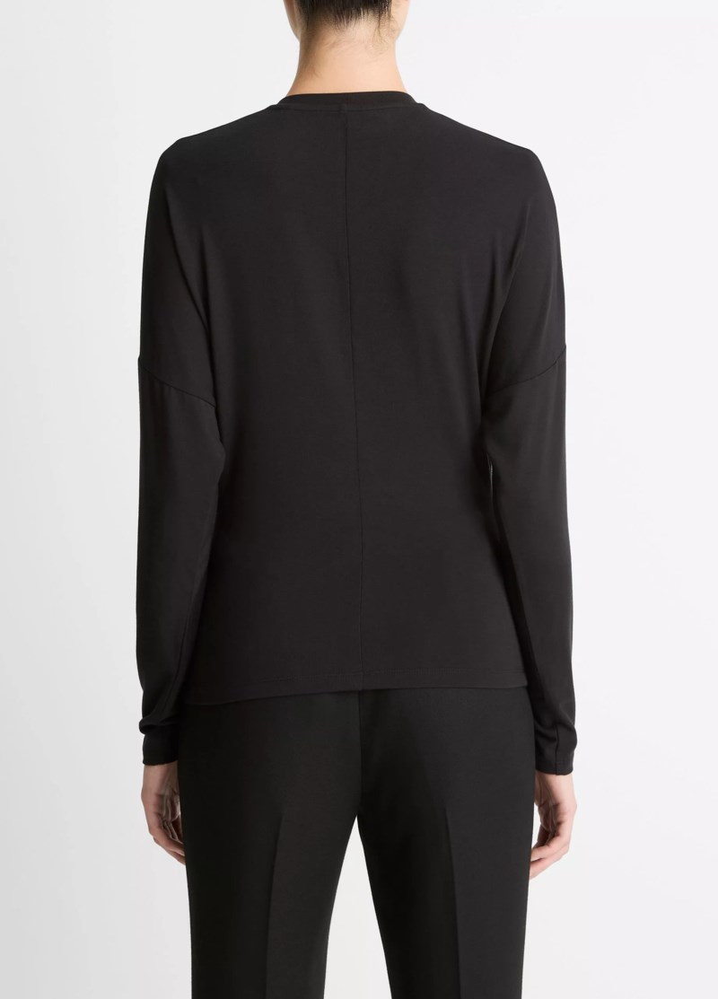 Vince Fixed drape l/s crew långärmade t-shirt dam – bild 3