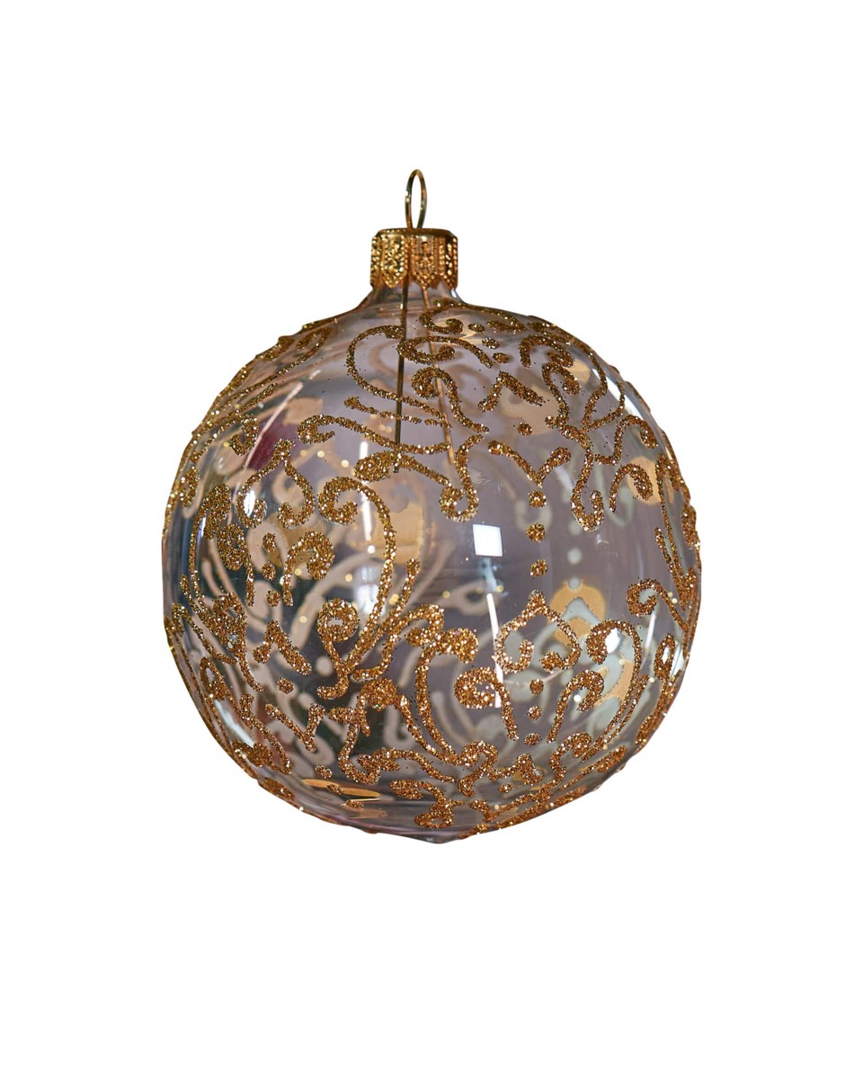 Lux viola julkula klar/guld 8 cm, klar/guld från Newport Christmas