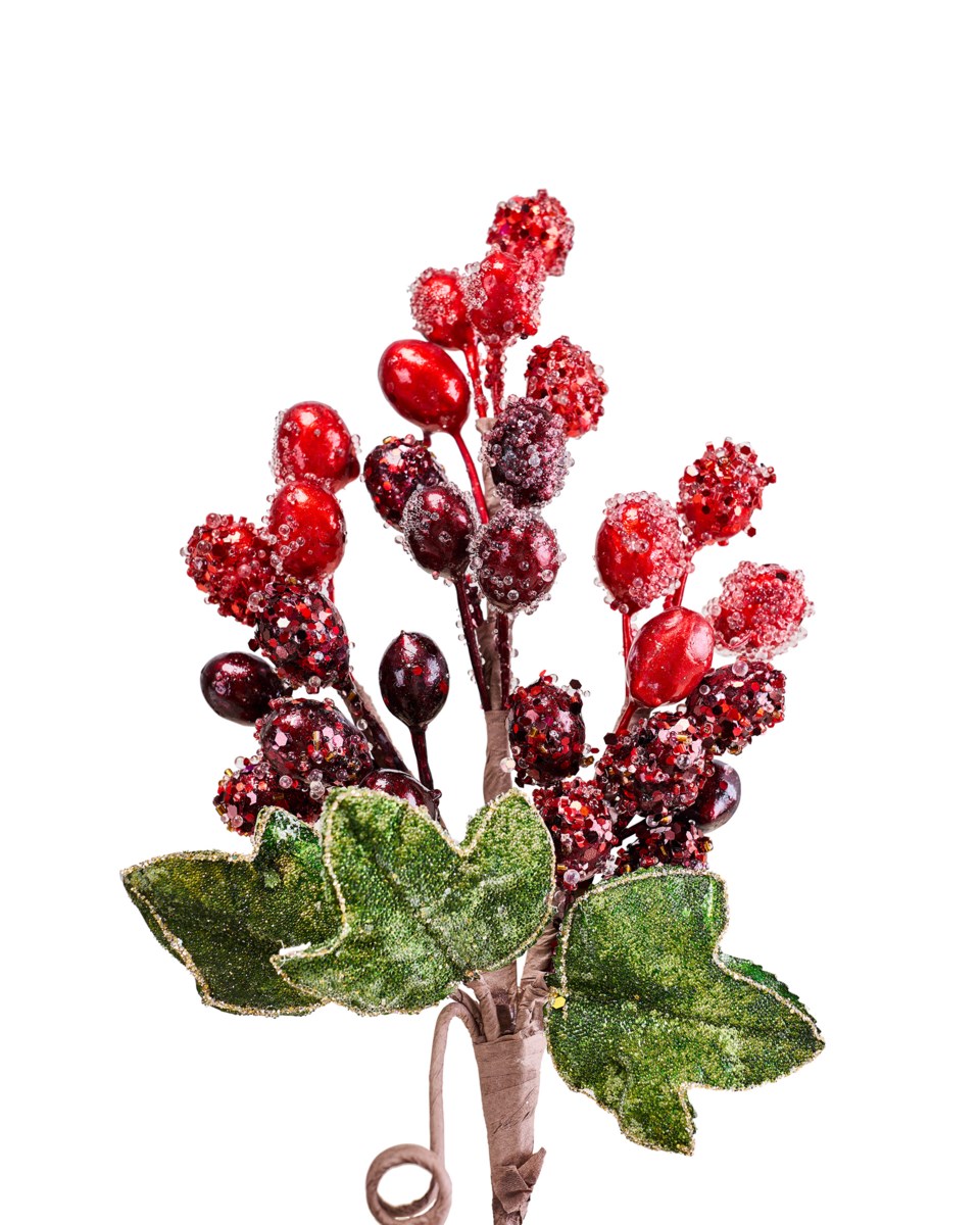 Grape dekorationskvist röd/grön 28x13 cm, röd/grön från Newport Christmas