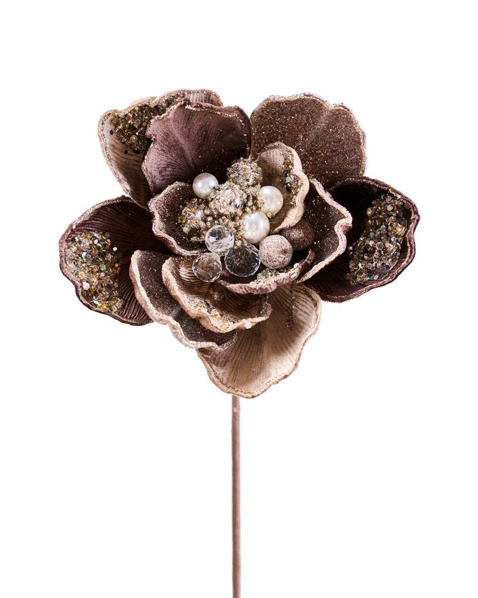 Magnolia pearl dekorationskvist brun 46 cm, brun från Newport Christmas