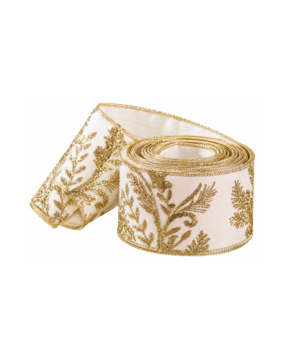 Louisa textilband guld/vit 450x10 cm, guld/vit från Newport Christmas