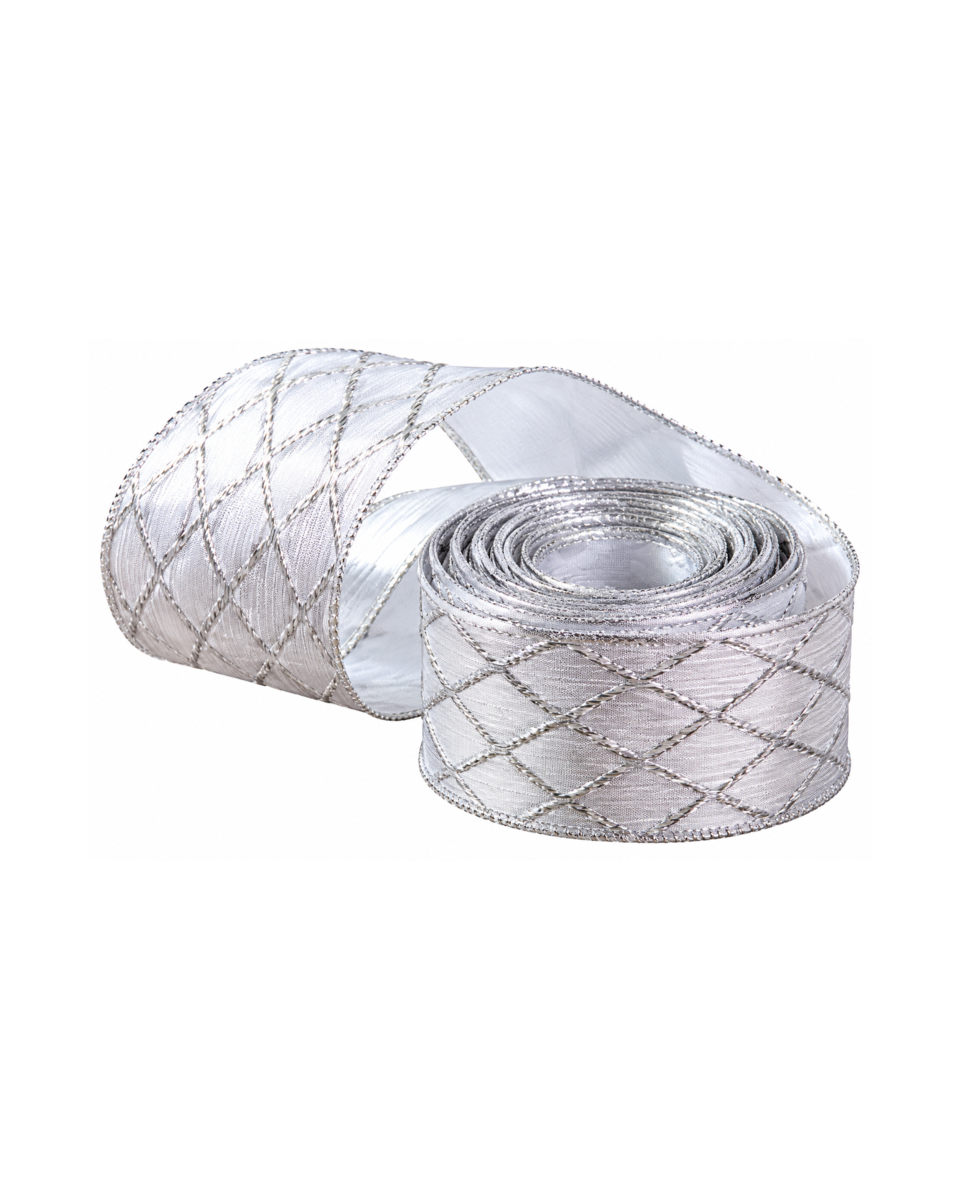 Marjorie textilband silver 900x6.7 cm, silver från Newport Christmas
