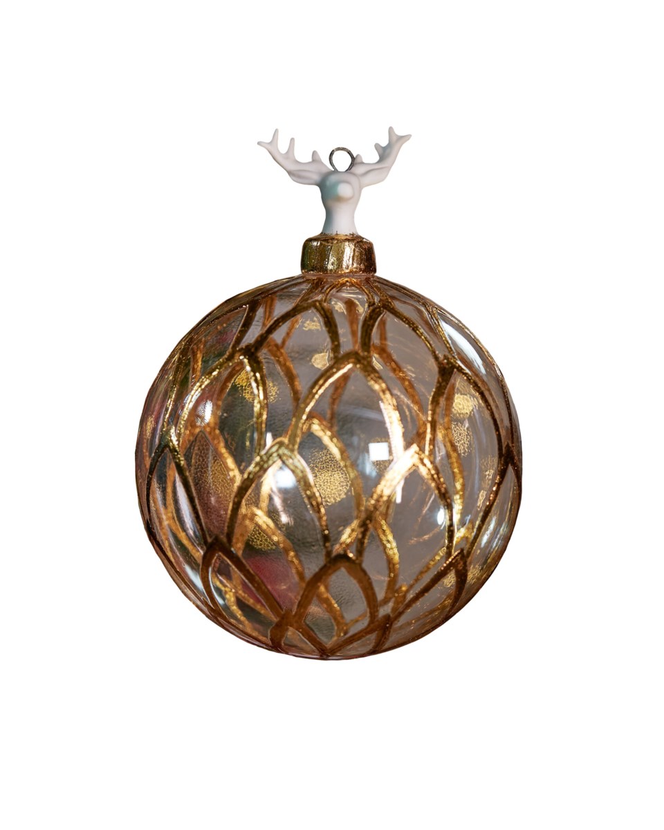 Ivory deer julkula klar/guld/vit 10 cm, klar/guld/vit från Newport Christmas