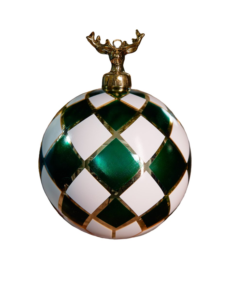 Damian julkula grön/guld 10 cm, grön/guld från Newport Christmas