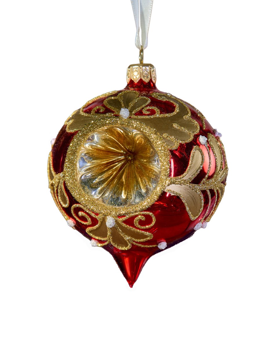 Lux savina julkula guld/vinröd/silver 8 cm, guld/vinröd/silver från Newport Christmas