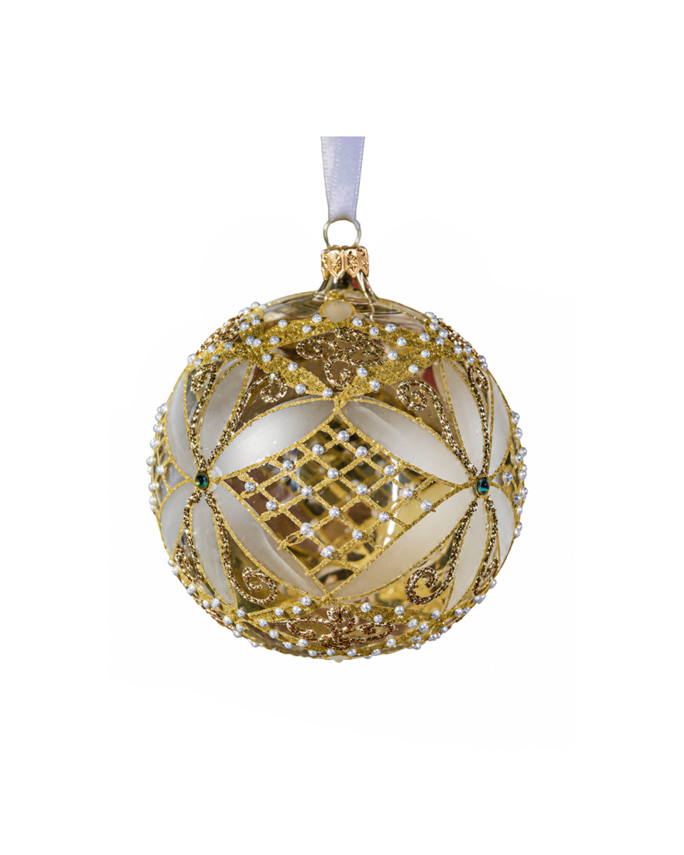 Lux oriana julkula guld/klar/frostat glas 10 cm, guld/klar/frostat glas från Newport Christmas