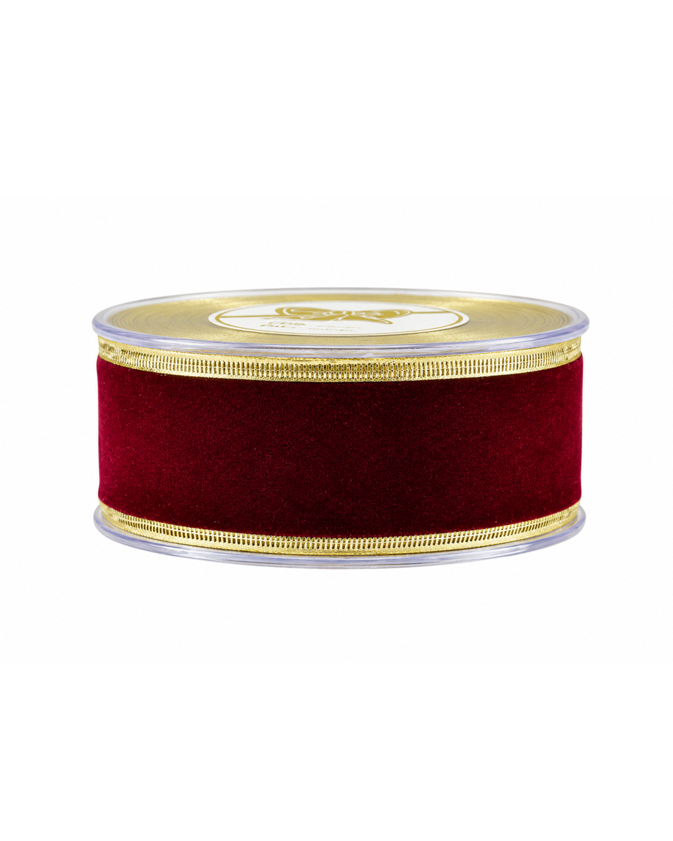 Cindy textilband guld/vinröd 900x4.3 cm, guld/vinröd från Newport Christmas