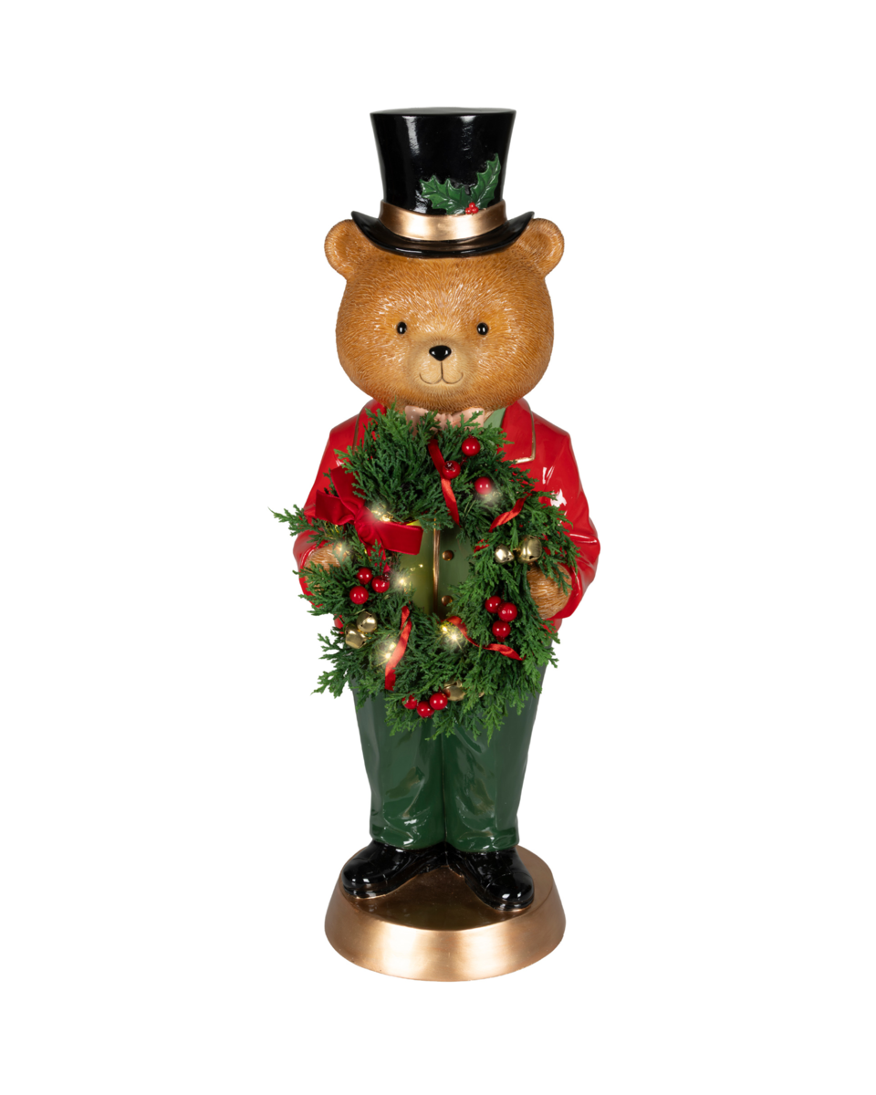 Teddy björn juldekoration flerfärgad 22x20x61 cm, flerfärgad från Newport Christmas