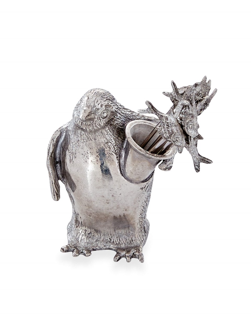 Pingvin cocktailpinnar silver 4x4x8 cm, silver från Newport