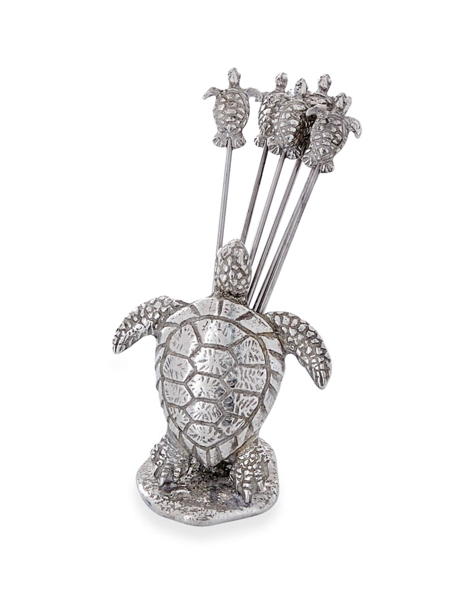 Sköldpadda cocktailpinnar silver 4x5.5x8 cm, silver från Newport