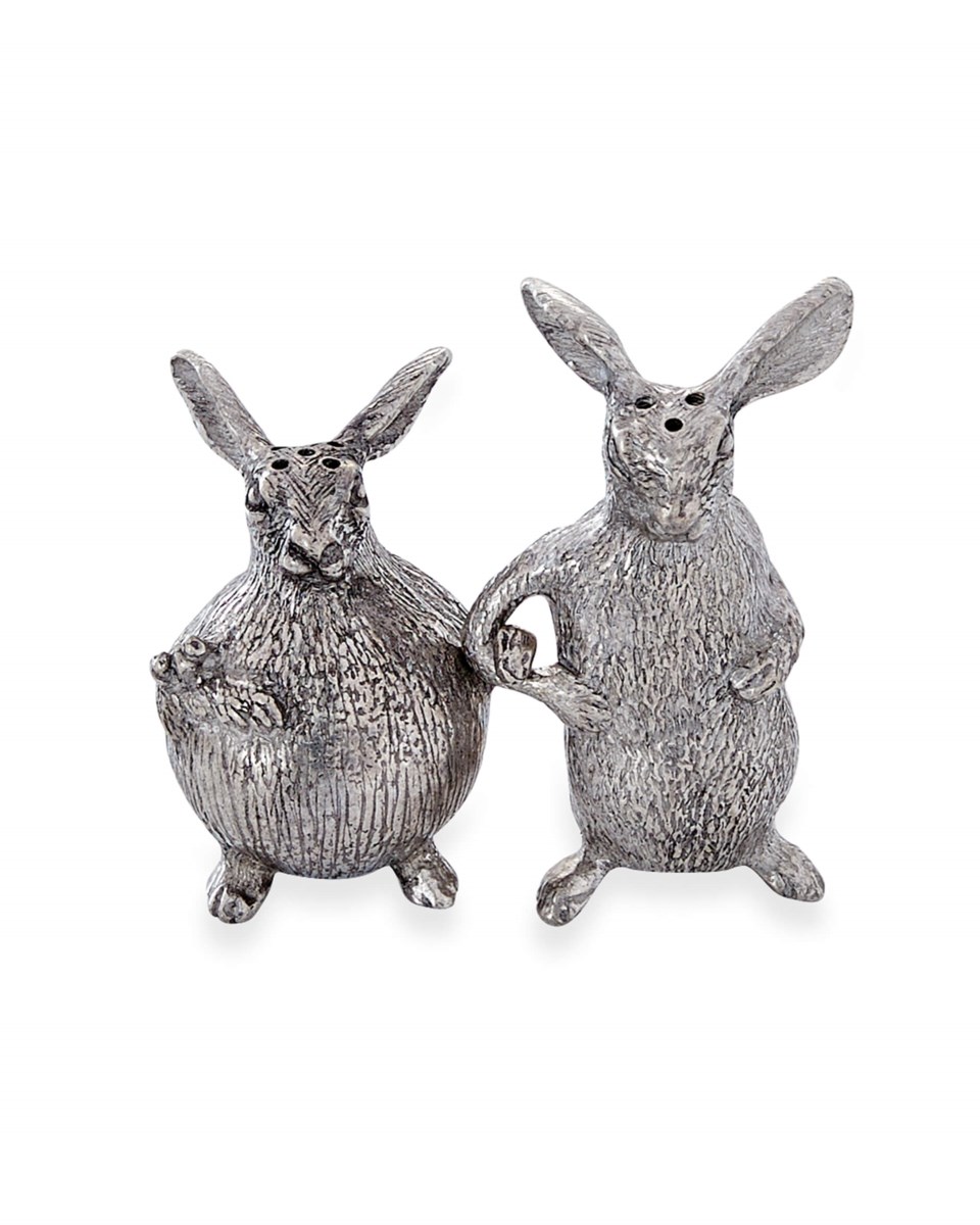 Kaniner salt/pepparkar silver 7.5x4x7.5 cm, silver från Newport