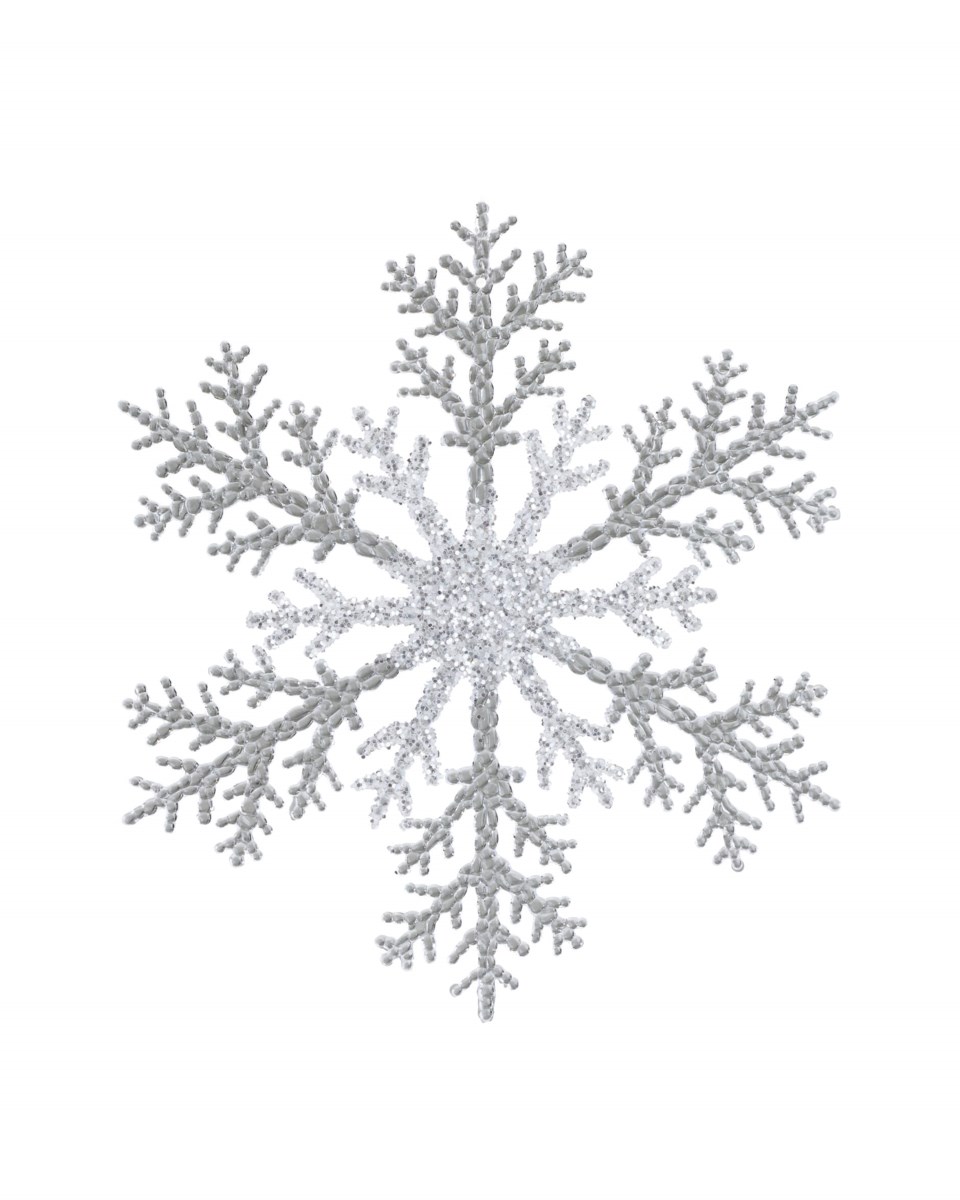 Glimma snöflinga julgransdekoration transparent/silver, transparent/silver från Newport Christmas