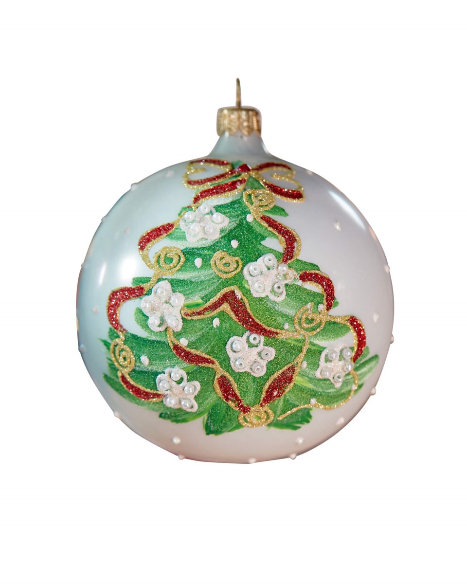 Lux christmas tree julkula vit/grön/röd 10 cm, vit/grön/röd från Newport Christmas